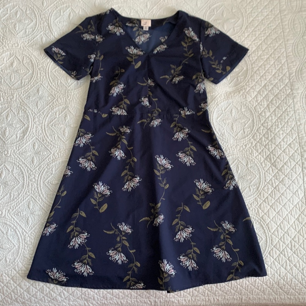 Navy floral dress